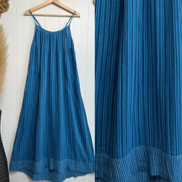 Free People dress midi or maxi striped cotton boho beach summer spring XS - Picture 3 of 8